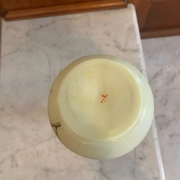 Vintage Hand Painted Uranium Vase - Picture 6 of 9